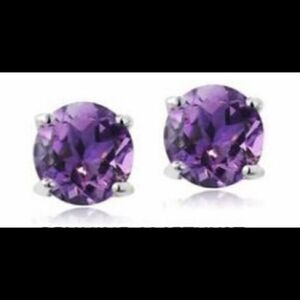 💎 Genuine Amethyst .925 sterling silver earrings